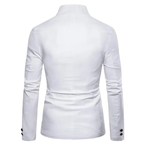 Men's Multi-Button Decoration Casual Stand-Up Collar Blazer Fashion Slim Solid Color Suit Jacket3