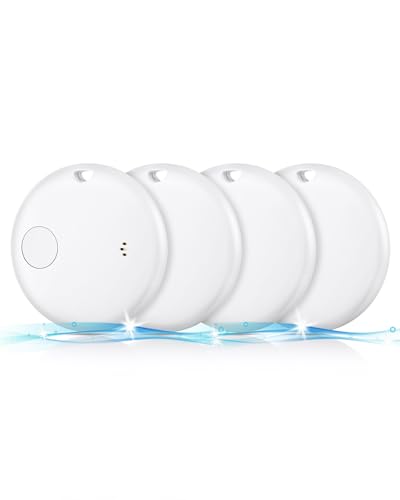 Image of Air Tracker Tags-4 Pack, Smart Bluetooth Tracker Works with Apple Find My (iOS Only), Item Finder Key Finder with Replaceable Battery, Tracker Tag Locator for Keys, Luggage, Suitcases and Bags (White)