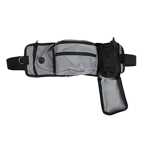 Bolsa de cintura para treinamento de cães grande porta-garrafa reflexiva para tratamento cinza