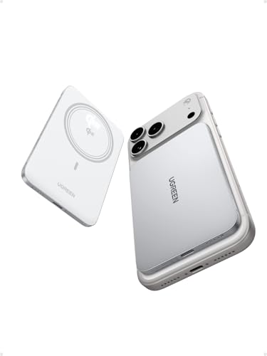 Image of UGREEN Magflow Air 5000mAh Ultra-Slim Qi2 Power Bank 20W for iPhone 17 | 3.4 inch ultra-slim, Qi2 15W wireless, 20W PD fast charging. Lightweight MagSafe compatible, White