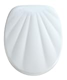 Wenko 18697100 WC-Sitz Muschel - Chrom-Metallbefestigung, MDF, weiß