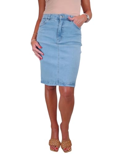 Jupe en jean extensible confortable pour aller au bureau en coupe crayon Paulo Due
