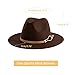 EOGIMI Fashion Women Wide Brim Fedora Floppy Panama Hat with Belt Buckle Coffee