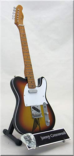 JONNY GREENWOOD Guitare Miniature avec médiator RADIOHEAD - Les Beatles, Paul McCartney, John Lennon, RIngo Starr, George Harrison JONNY GREENWOOD Guitare Miniature avec médiator RADIOHEAD