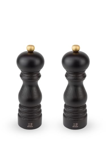Peugeot - Duo Paris - Pepper Mill + Salt Mill 18 cm - Classic Setting - Updated Wood with PEFC Seal - French Production - Colour Chocolate