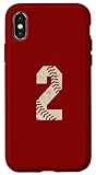 custodia per iphone x/xs numero baseball punti #2 baseball jersey numero due