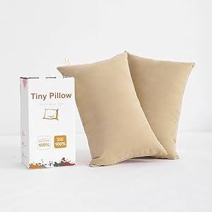   BEDSUM-2-Pack-Tiny-Pillows-11x7-Microfiber-Mini-Pillows-for-Travel-Dogs-Cats-Soft-and-Machine-Washable-Small-Pillows-for-Neck-Wrist-and-Knee-Comfort-Taupe