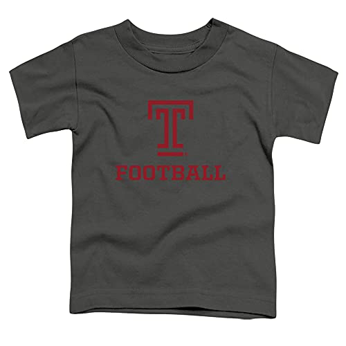 Temple University Official Football Helmet Unisex Toddler T Shirt,Charcoal, 2