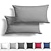 Melunda 2-częściowy zestaw poszewek na poduszkę z makosatyny, 40 x 80 cm, kolor szary, 100% bawełna, z zamkiem błyskawicznym YKK, super miękka poszewka na poduszkę (tylko poszewka)