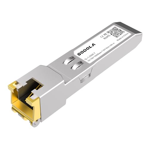 Image of SODOLA 1.25G SFP-T, 10 /100 /1000Base-T Copper SFP, SFP to RJ45 SFP Module Transceiver for,Cisco SFP-GE-T, Meraki, Fortinet, Ubiquiti UniFi UF-RJ45-1G, D-Link, Supermicro, Netgear, TP-Link and More