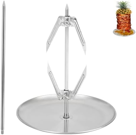 Skyflame Al Pastor Skewer for Grill, Brazilian Spit Stand with Two Removable Meat Forks and Spikes (9
