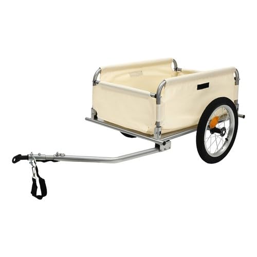 Fahrradanhänger, Fahrrad Lastenanhänger Klappbar, Transportanhänger Aluminium Utility Cargo Bike Anhänger Tragkraft 50KG für den täglichen Transport