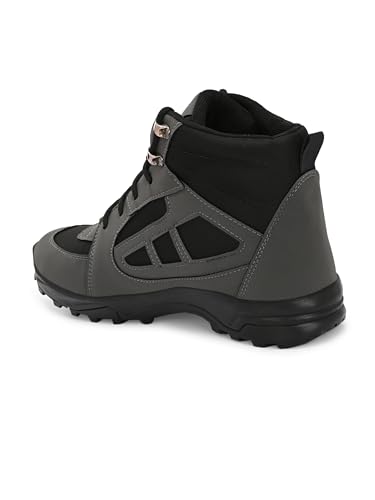 Image of Leo Fitness Waterproof Outdoor Trekking Boots | Black Hiking Boots with Cushioned Footbed, Anti-Slip Rubber Sole