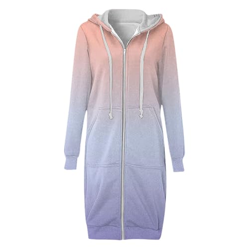 Oversized Hoodies for Women Zip Up Knee Length Tunic Sweatshirts Fall Casual Long Sleeve Hooded Jackets with Pockets2