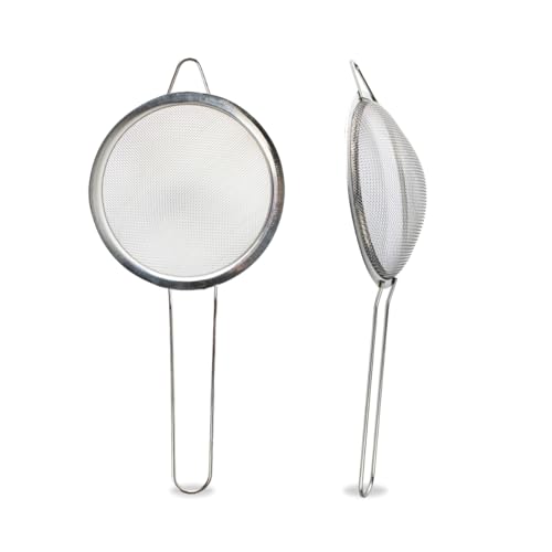 Kit 3 Peneiras Coar Polvilhar Aço Inox Cozinha Medidas P M G