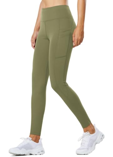 Image of baleaf Women's Fleece Lined Leggings Thermal Warm Winter Tights | 25 inch /27 inch, Water Resistant, Pockets, Running, Hiking, Yoga, Skiing, Travel, for Cold Weather, Leggings for Women