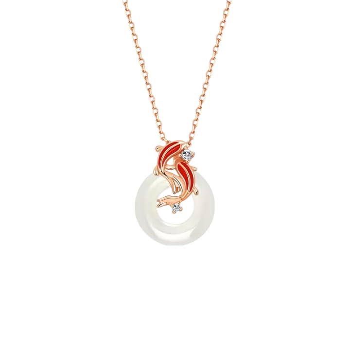 Collier en jade de Hetian véritable et or : un bijou de prestige pour femme