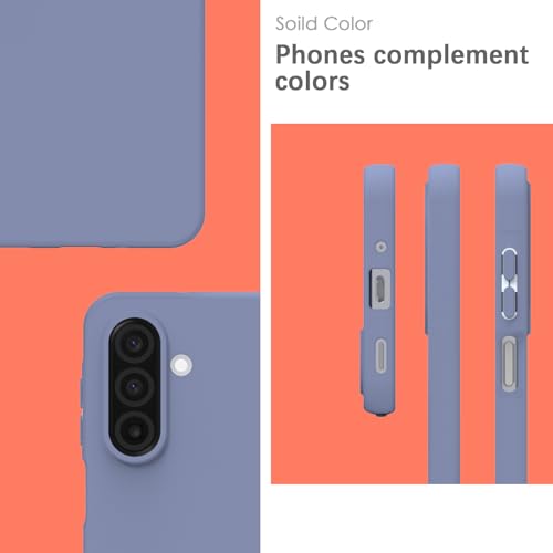Image of YATWIN Silicone Case for Samsung Galaxy A17 4g /5g, Soft-Touch, Shockproof, DustProof, Antiskid Phone Cover for Samsung Galaxy A17 4g /5g - Lavender Grey
