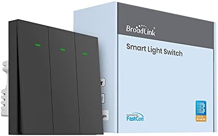 BroadLink Smart Wall Light Switch, 2-Gang Single Live Wire Switch, No Neutral or Capacitor Required, Push Button, White,Compatible with Alexa, Google Home and IFTTT, S3 Hub Required (With Hub)