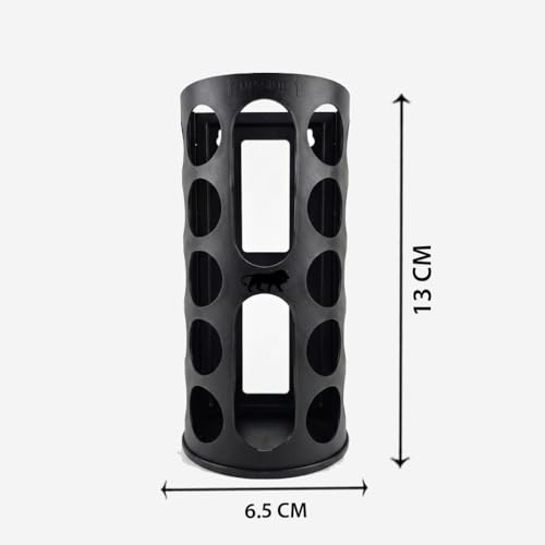 Image of Plastic Bag Holder with Round Cutouts, Wall-Mounted Storage Organiser, Black, Kitchen Bag Dispenser