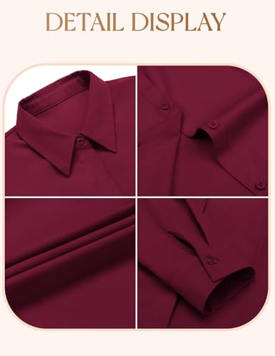 Image of IN'VOLAND Women Plus Size Button Down Shirts Long Sleeve Office Work Blouse