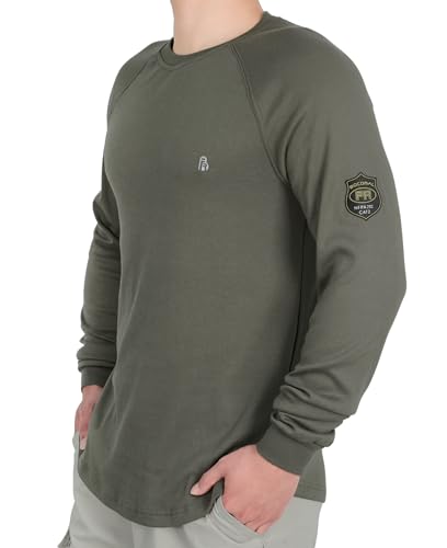 Image of BOCOMAL FR Shirt 7oz Heavyweight Flame Resistant Shirts for Men Fire Retardant Long Sleeve Crew Work Shirts CAT2