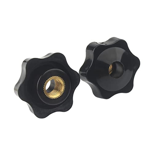 ORANXIN Estrella Tuercas con manilla Diámetro 32/38mm Mano Empuñaduras 10Pcs Plástico Moleteado Pomos Cobre Agujero pasante Hilo interno Hexagonal Tornillo de sujeción Cover