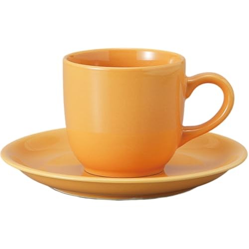 エールネット(Ale-net) コーヒーカップ 7.5×10.5×6.9cm 200cc イエローコーヒー碗皿 磁器 食洗機使用可 電子レンジ使用可 美濃焼 日本製