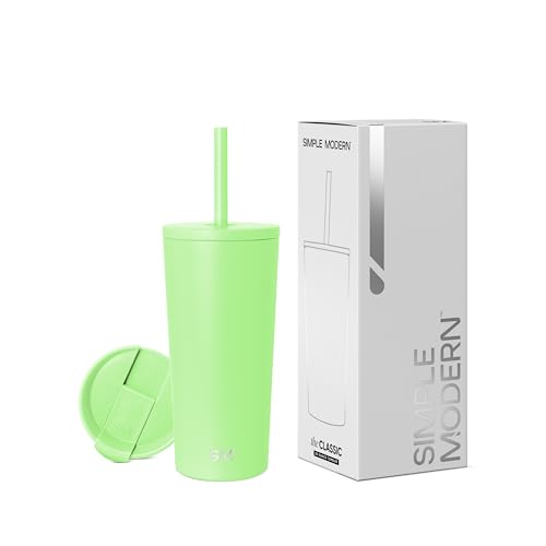 Image of Simple Modern Classic Tumbler with Straw Lid | Insulated Iced Coffee Cup Reusable Stainless Steel Water Bottle Travel Mug | Gifts for Women Men Her Him | 20oz | Baja