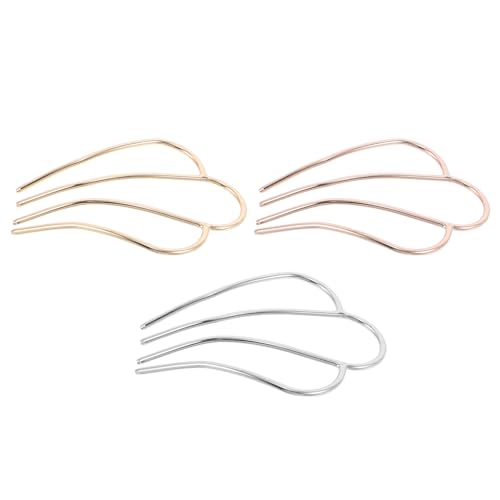 LALADEFIEE 3 Pezzi Forcine Capelli Metallo Forcella U-shaped Stile Francese Fermagli Vintage per Chignon Donna Accessori Raffinati per Acconciature Sposa e Party Colori Rosa Oro Oro e Argento