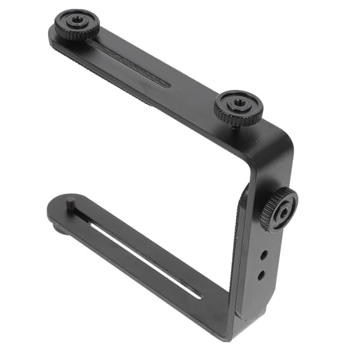 OSALADI ダブルl型ブラケット キックスタンド ウェブカメラスタンド ランプベース camera stand デジタル一眼レフブラケット スピードライト用ブラケット プラスチック Black