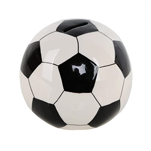 Logbuch-Verlag Fußball Spardose schwarz weiß - Ball Sparschwein Sparbüchse - Geschenkidee Geburtstag Fußballer