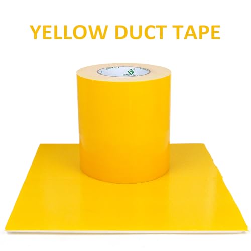 Image of BOMEI PACK 6inch Wide Yellow Duct Tape, Heavy Duty Strong Waterproof Industrial Color Duct Tape 9.0mil x 6inch x 60yds for Crafts, Home Improvement, Repairs, & Projects