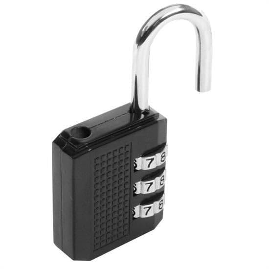 VIVITO 3 Digit Combination Padlock - Anti-Theft Zinc Alloy Lock Resettable Travel Locks for Luggage, Backpacks, Door and More. (Black) 3