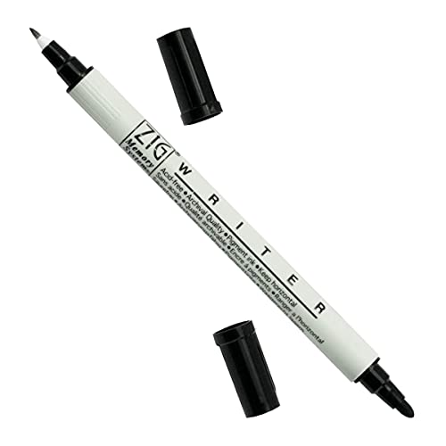 Kuretake ZIG Memory System Twin Marker, Writer, No.10, Pure Black (MS-6600-010)