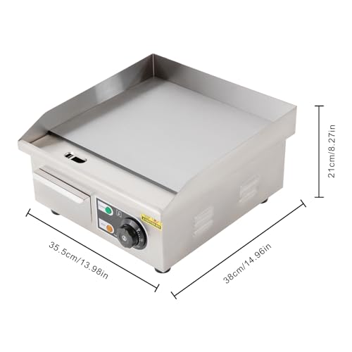 Piastra elettrica Commerciale da 220 V, griglia in Acciaio Inox, Piastra da banco, Piastra riscaldante da banco, Barbecue Commerciale con Controllo termostatico