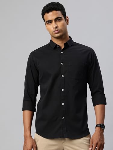 Image of Majestic Man Comfort Slim Fit Solid Pure Cotton Self Design Casual Shirt