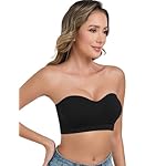 ANGOOL Strapless Bras for Women Wirefree Non-Slip Tube Top Invisible Bralette Seamless Padded Bandeau Bra