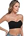 ANGOOL Strapless Bras for Women Wirefree Non-Slip Tube Top Invisible Bralette Seamless Padded Bandeau Bra, Black+Beige+White, M