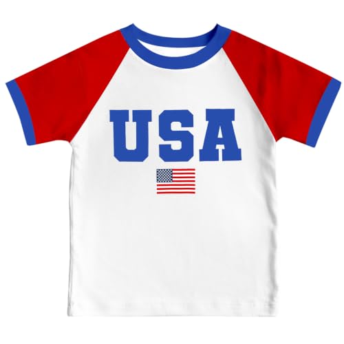 Image of 4th of July Shirts Toddler Boys Girls American Flag USA T-Shirt Kids Patriotic Tee Tops