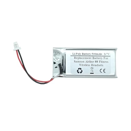 STARTONG 500mAh 3.7V Replacement Battery for Samson Airline 88 Fitness Wireless Headsets, 1icp7/21/41, 602040