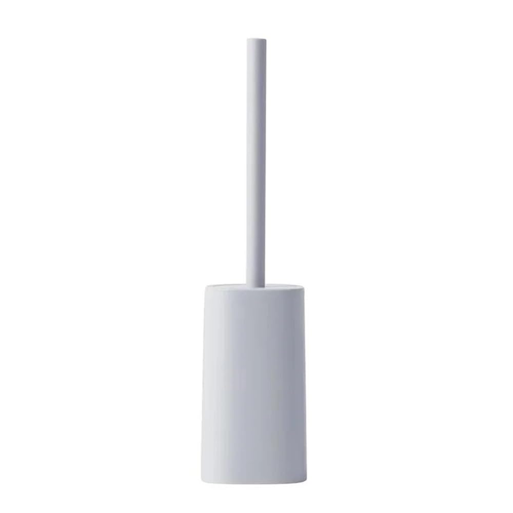 Cepillo de WC de mango largo de plástico, cepillo de inodoro con base y accesorio de baño (Grey)