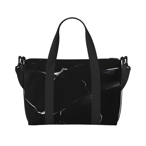 Sac de sport chic en marbre noir pour voyages et fitness