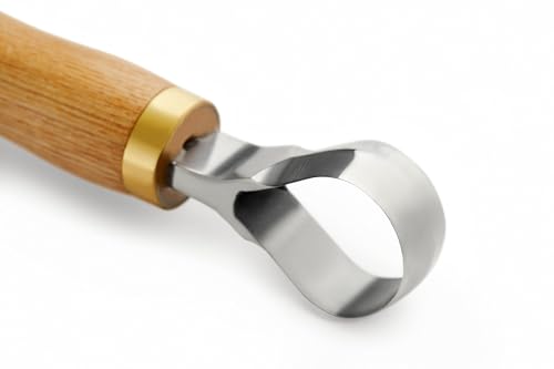 STAMESKY Carving Scorp Knife | Round Carving Tool for Spoons Bowls and Cups | Spoon Bowl Carving Tools | for Beginners | Oak Wood Handle with Carbon Steel Blade (1in full scorp)
