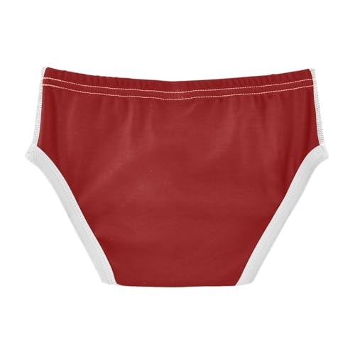 Boys' Exclusive Briefs Toddler Underwear 95% Combed Cotton Boxerbriefs 2T Solid Red 12