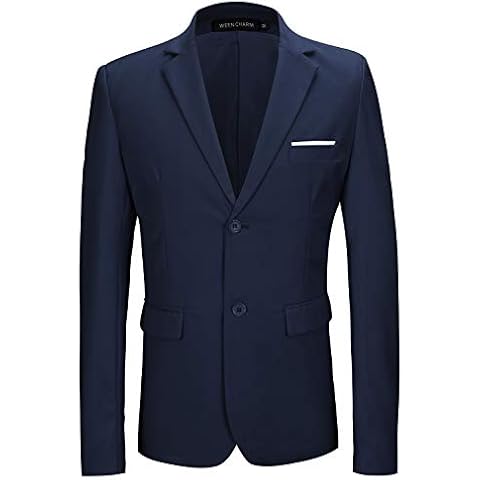 WEEN CHARM Mens Blazer Jacket Slim Fit Casual Two Button Solid Suit Separate Jacket - - Medium Cover
