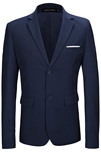 WEEN CHARM Mens Blazer Jacket Slim Fit Casual Two Button Solid Suit Separate Jacket