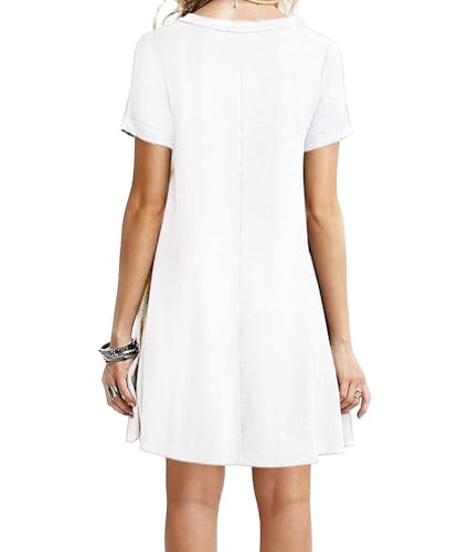 Image of TOPONSKY Women's Casual Plain Simple Loose Flowy Short-Sleeve T-Shirt Dress