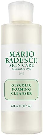 Mario Badescu Glycolic Foaming Cleanser for All Skin Types| Exfoliating Face Wash with Glycolic Acid & Aloe Vera| Visibly Evens Skin Tone & Texture | 6 Fl Oz (Pack of 1)