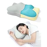 Tillmulya 枕 首が痛くならない 低反発 安眠枕 【二層構造 寝心地アップとサポートの両立】 低め 高め 選択可能 横向き寝 仰向け寝 快眠枕 通気性カバー付き 洗濯可 敬老の日/誕生日 プレゼント 60x34x13/9cm KH-1158